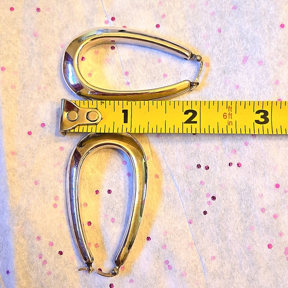 Sterling Silver Hoop Earrings - Picture 2 of 5